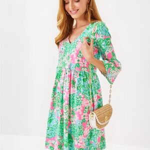 Lilly Pulitzer JANNIE V-NECK 3/4 SLEEVE DRESS